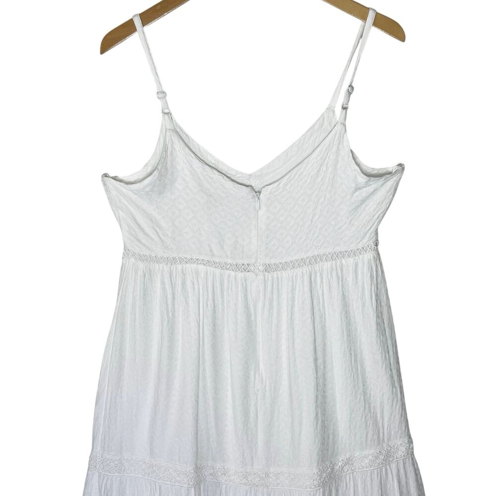JOIE Women’s Boho White Lace Trim Spaghetti Strap Maxi Dress Large - Picture 5 of 6